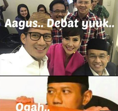 Beredar! Meme Lucu Agus Yudhoyono Ogah Diajak Debat