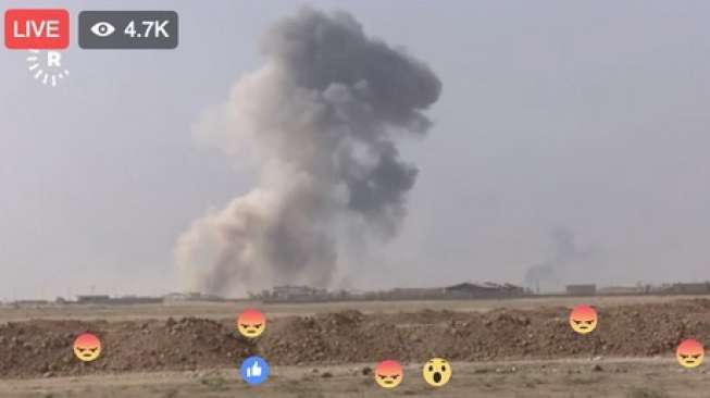 Perang Irak dan ISIS di Mosul ditayangkan langsung di Facebook Live. (Twitter)