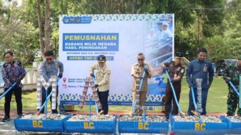 Bea Cukai Musnahkan Juta Batang Rokok Ilegal Di Luwu Timur