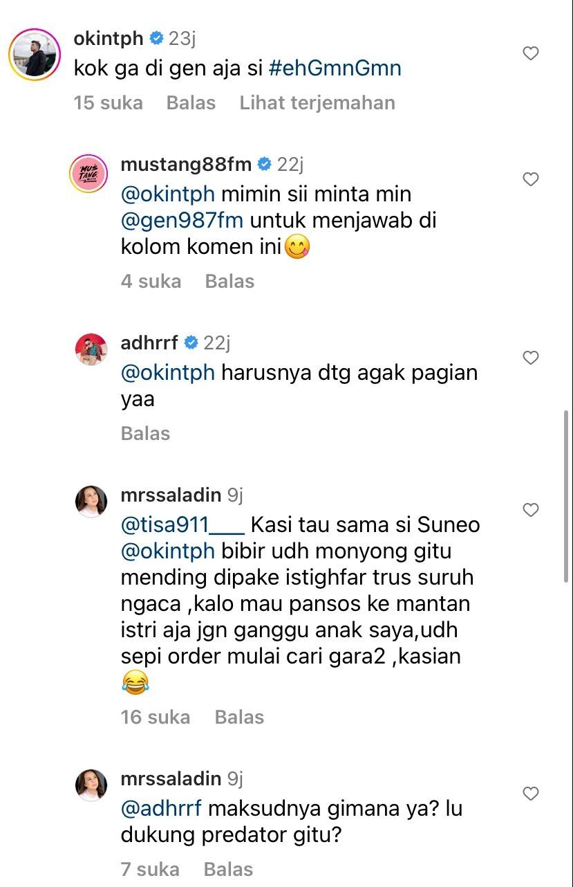 Ibunda Adhisty Zara Mention Akun Instagram Okin Panggil Mantan Suami