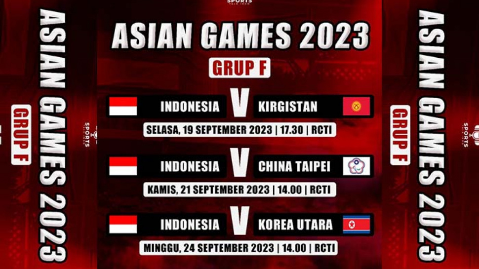 Jadwal Lengkap Timnas Indonesia Di Asian Games Grup F