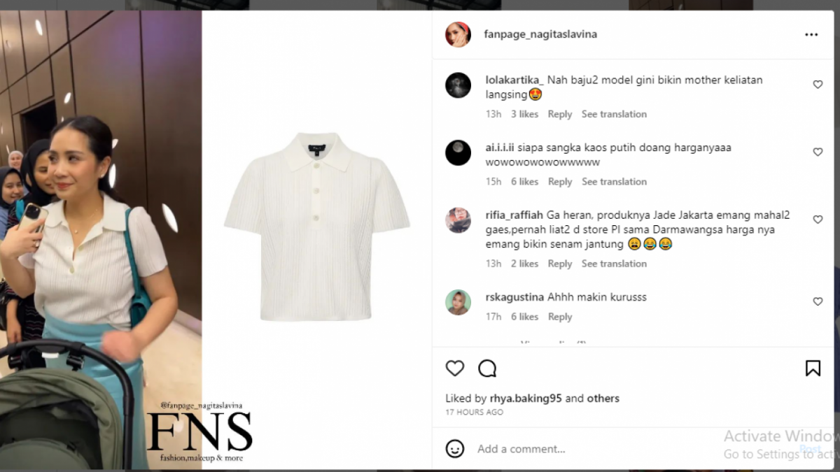 Nagita Slavina Pakai Baju Crop Putih Seharga Rp Juta Netizen Kaos