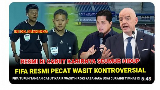 FIFA Pecat Wasit Yang Curangi Timnas Indonesia Di Piala AFF U 23 Erick