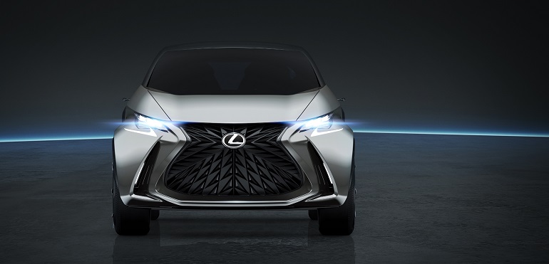 Tampilan depan Lexus LF-SA, mobil mungil yang dipamerkan di Geneva Motor Show 2015 (Lexus.com).