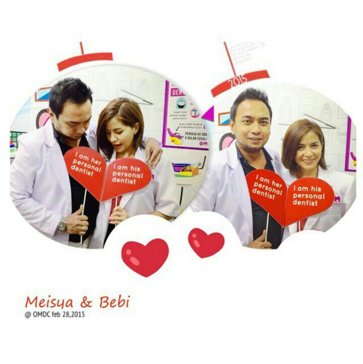 Meisya Siregar dan Bebi Romeo memanfaatkan photo booth yang ada di lobi OMDC.  (Foto: Dok. pribadi)