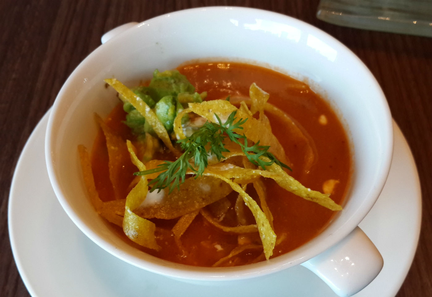 Tortilla Soup, salah satu sup khas Meksiko. (Foto: Dok. Pribadi)