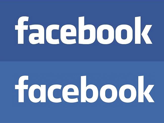 Logo Facebook yang lama (atas) dan yang baru. (Facebook)