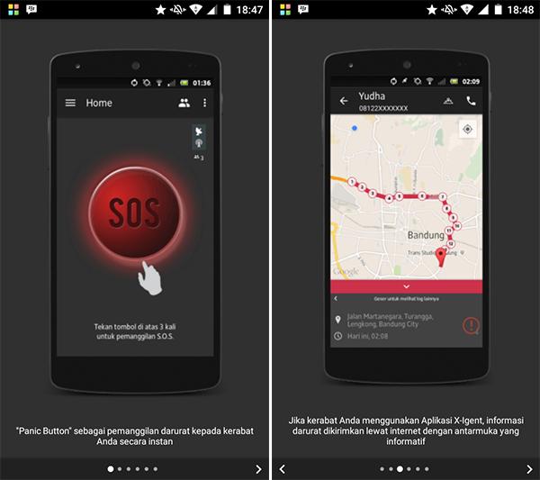 Salah satu fitur dalam aplikasi X-Igent Panic Button (Jalantikus.com).