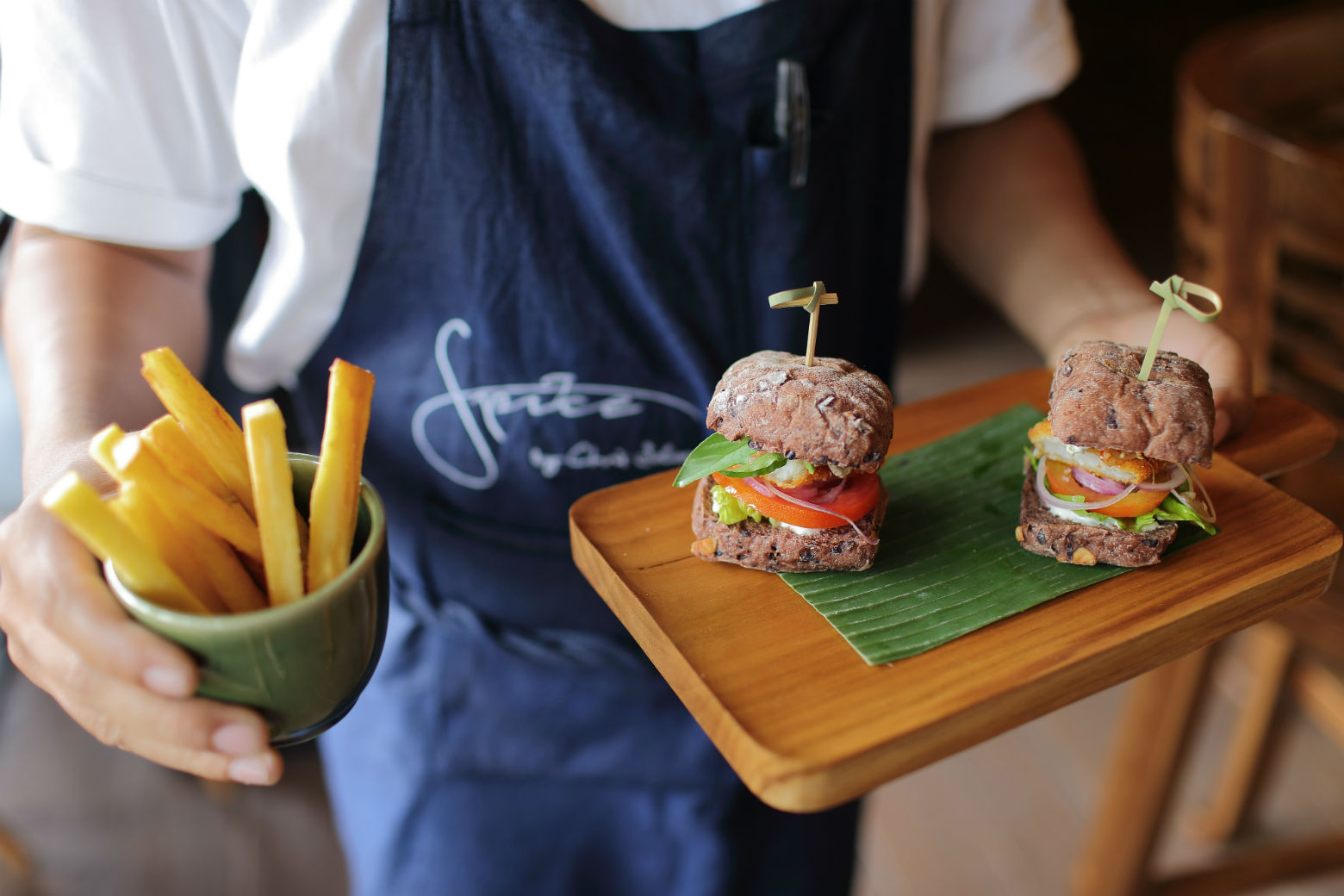 Spice Sliders and Cassava Fries, beberapa menu yang ada Maison Aurelia, Sanur, Bali.