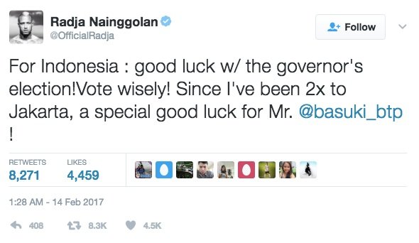 Tweet Pilkada Serentak 2017. [Dok. Twitter]