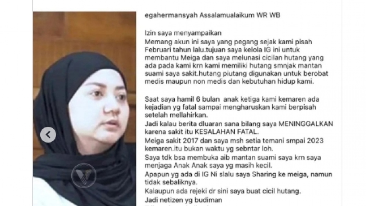 Mantan Istri Bantah Tinggalkan Kurnia Meiga karena Sakit: Saya Tak Bisa Membuka Aib