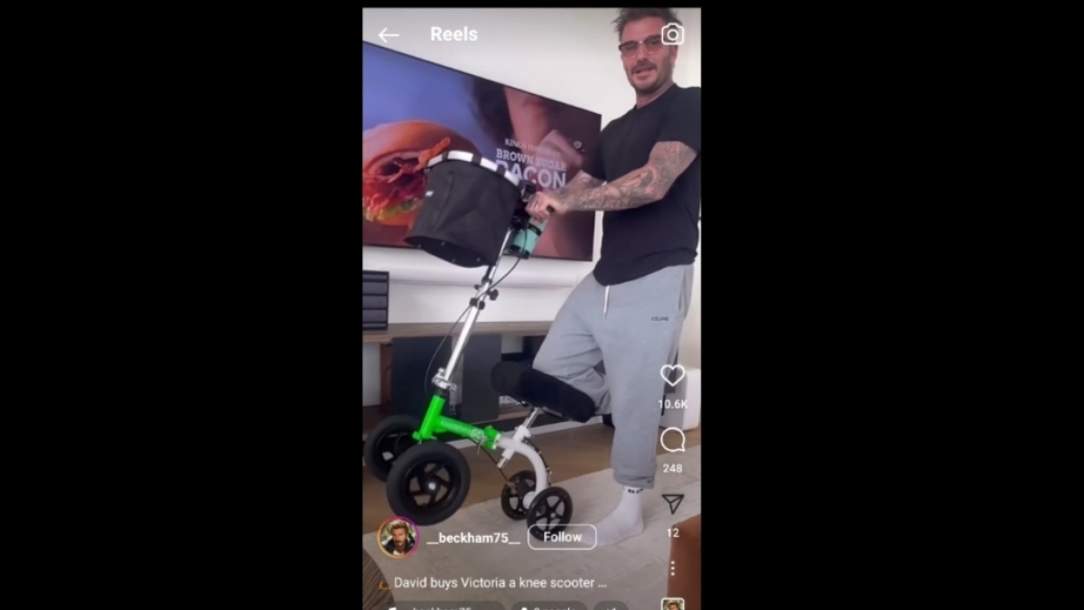 Kaki Istrinya Cedera, David Beckham Belikan Skuter Mini Roda Empat dan Ajarkan Wheelie