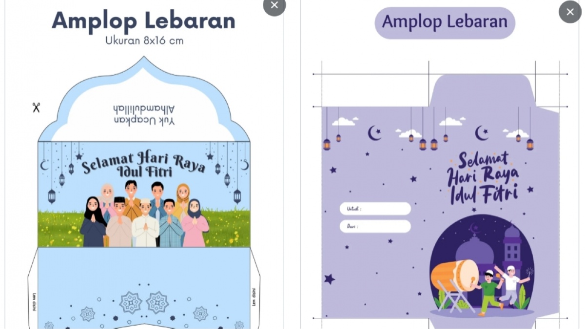 Contoh Pola Amplop Lebaran 2024 dan Cara Membuat Sendiri di Canva