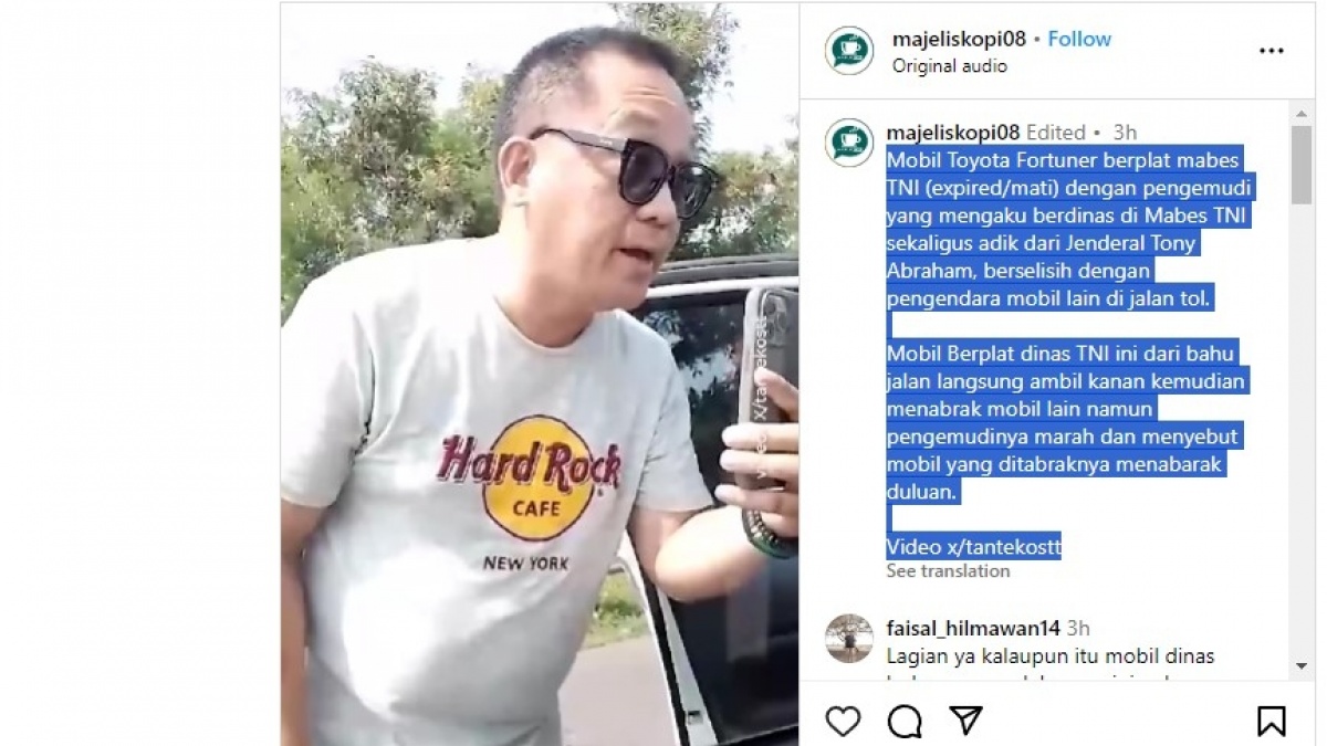 Bukan Anggota TNI, Pekerjaan Sopir Toyota Fortuner yang Arogan Ternyata Cuma Ini