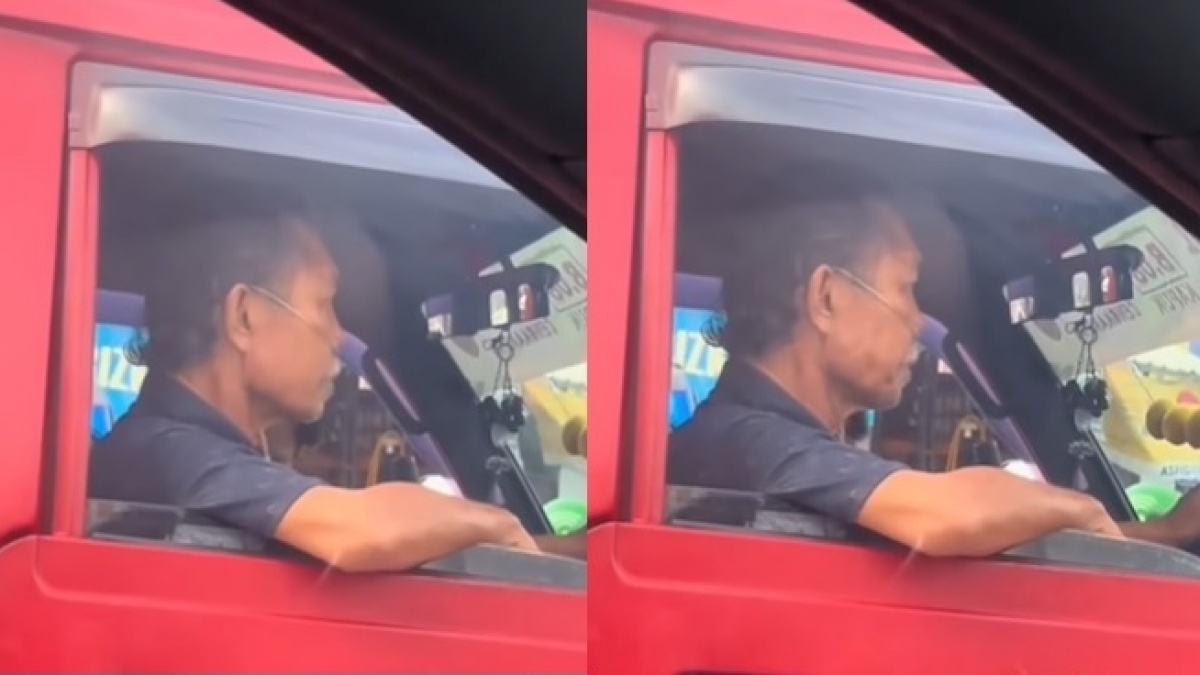 Bikin Haru! Momen Sopir Angkot Tetap Bekerja Meski Pakai Selang Oksigen