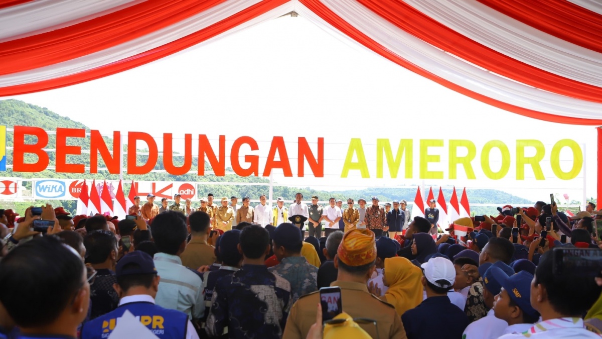 Presiden Jokowi Resmikan Bendungan Ameroro Besutan KSO Hutama Harya dan Adhi Karya