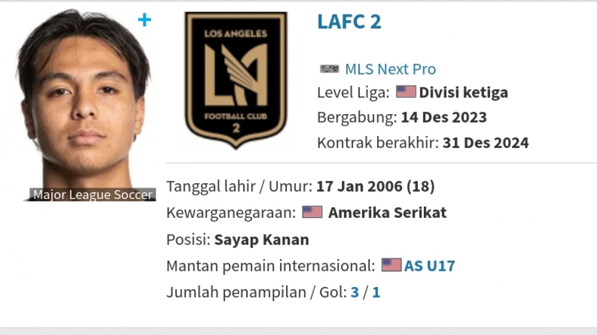 Pemain Keturunan Indonesia Bikin Geger di Liga Amerika Serikat, Cetak Gol Indah Hinga Diumumkan di MLS Next Pro