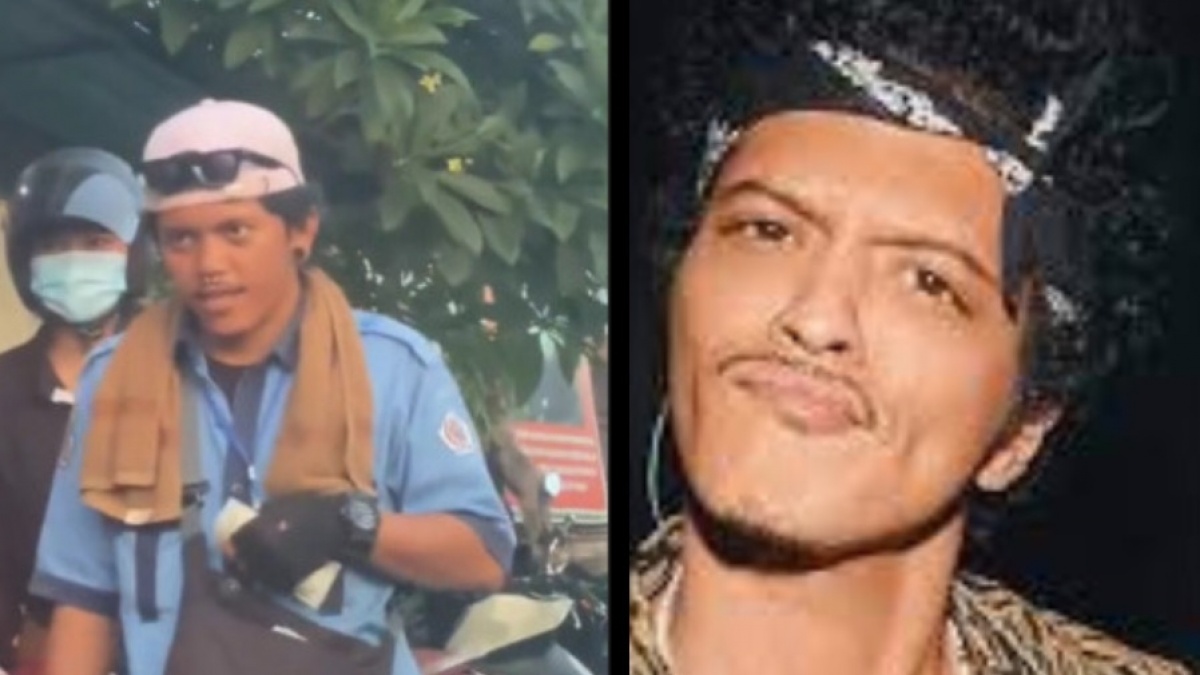 Viral Tukang Parkir Mirip Bruno Mars, Netizen Ngakak: Mas Bruno Kearifan Lokal!