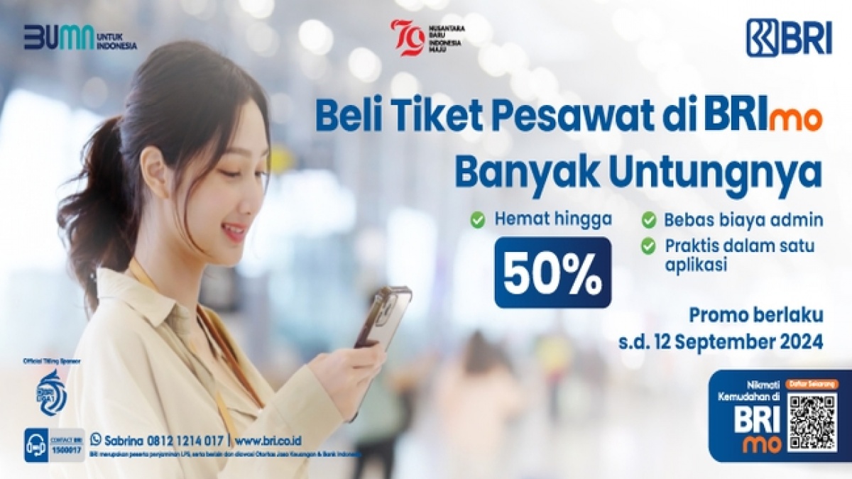 Beli Tiket Pesawat via Mobile Banking BRImo Sekarang, Lagi Ada Cashback 50%