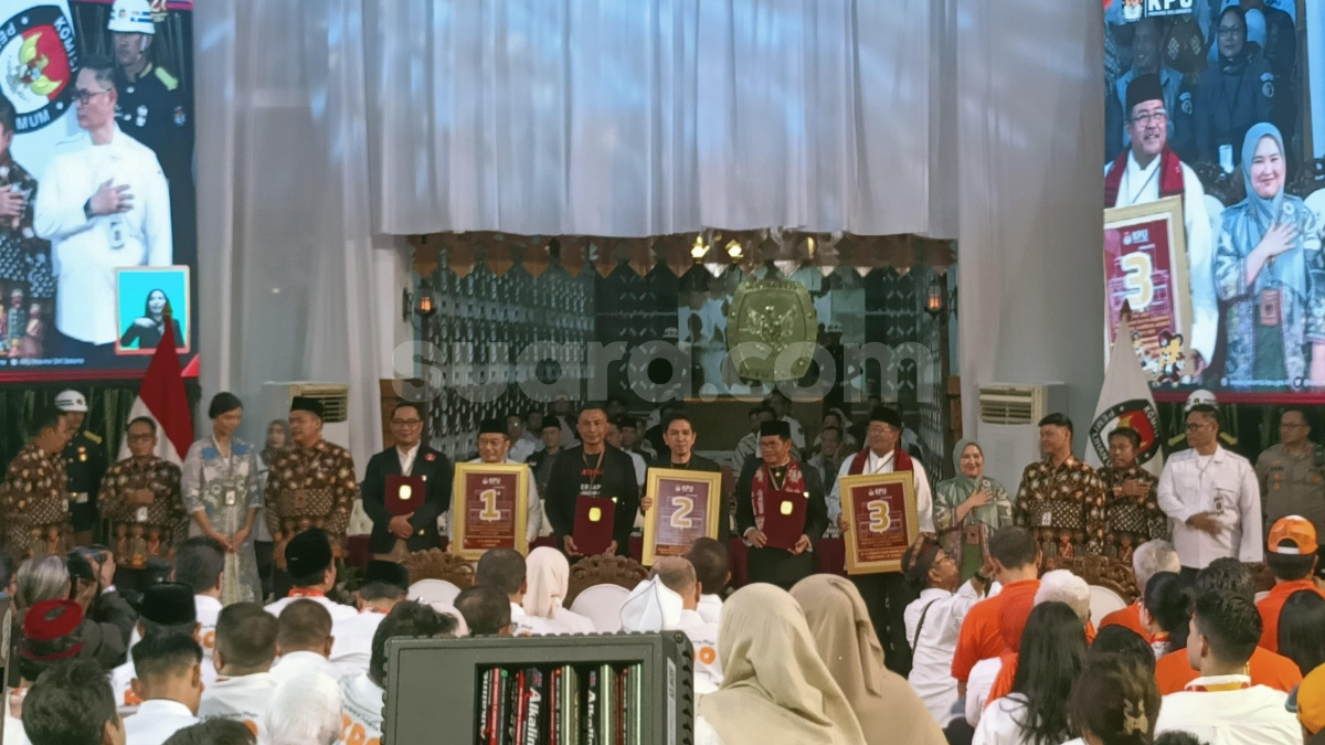 Pengundian Nomor Urut Pilgub Jakarta: RK-Suswono No 1, Dharma-Kun No 2, Pramono-Rano No 3