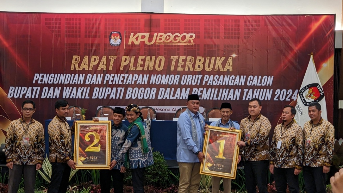 Pengundian Nomor Urut Pilbup Bogor, Rudy-Jaro No 1, Bayu-Musya No 2