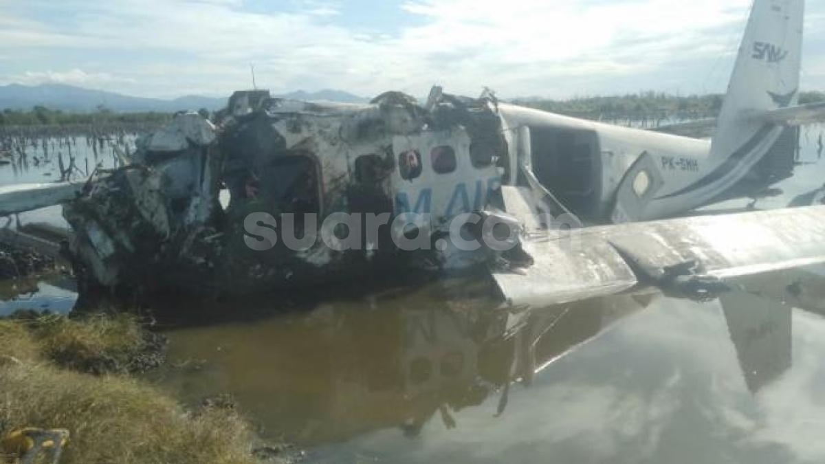 BRAK! Pesawat SAM Air Terjatuh di Gorontalo, Empat Orang Tewas