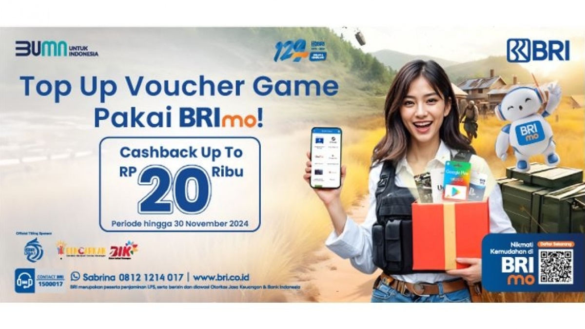 Top Up Voucher Game Pakai BRImo Jadi Lebih Cuan, Ada Cashback Real-Time!