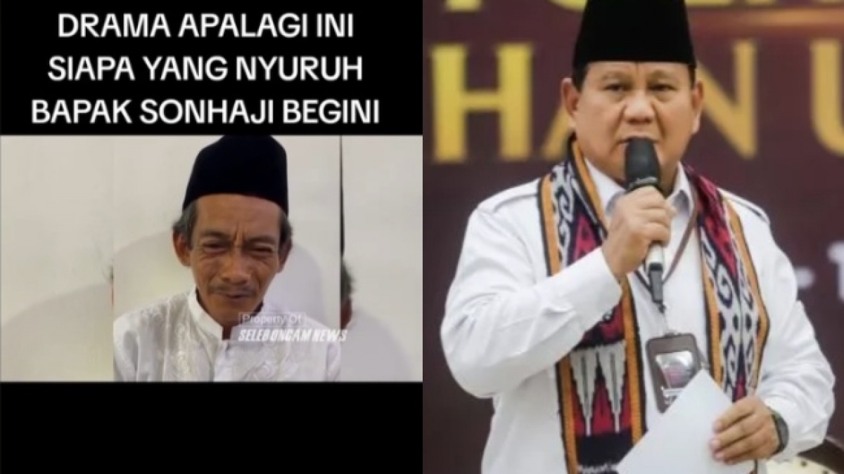 Detik-detik Sunhaji Penjual Es Teh Nangis Memohon ke Prabowo usai Didatangi Gus Miftah