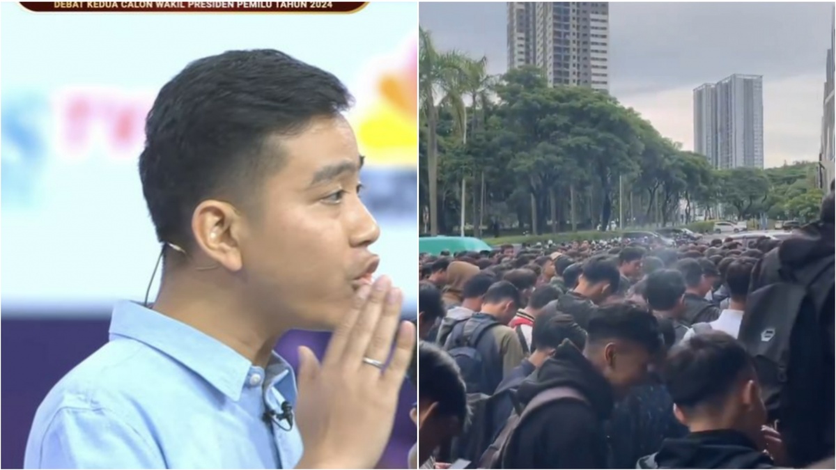 Gibran Janjikan 19 Juta Lowongan, Netizen Soroti Kerumunan Pelamar Kerja