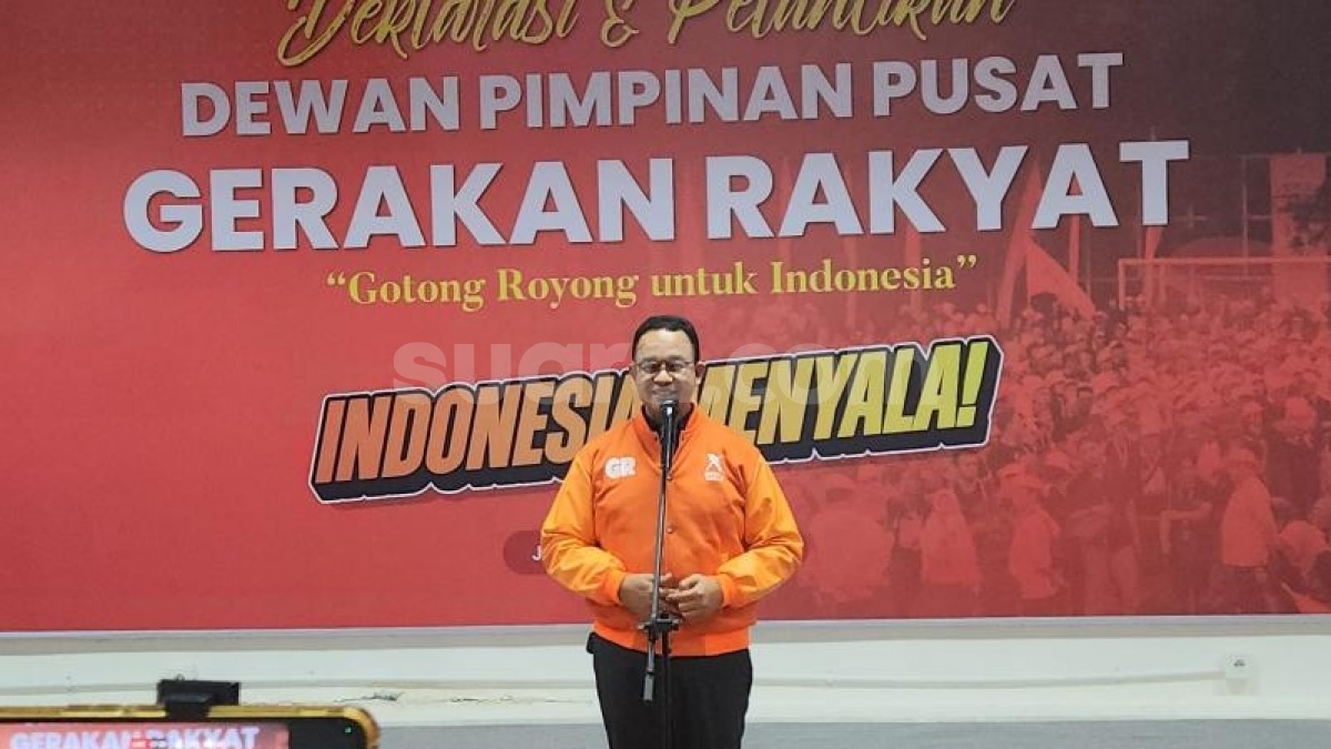 Hadiri Pengukuhan Ormas Gerakan Rakyat, Anies: Pilpres 2029 Masih Kejauhan