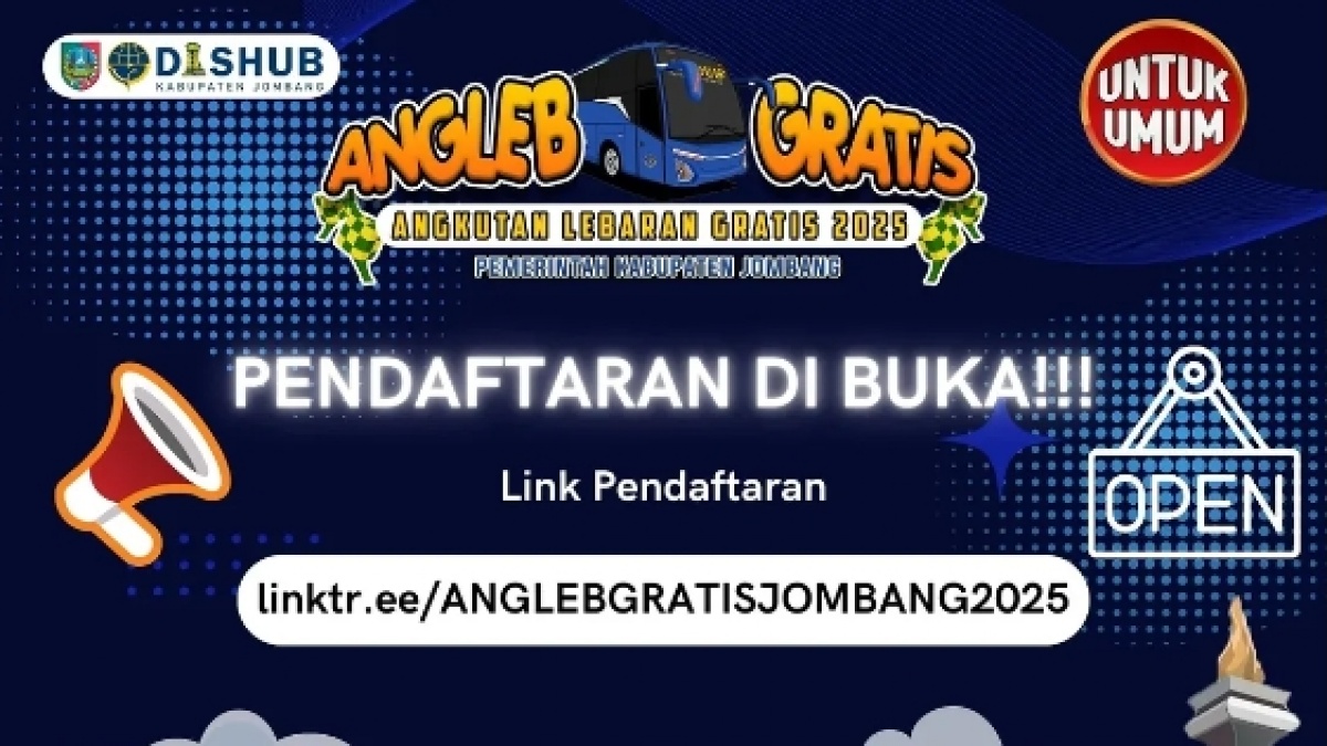 Dear Warga Jombang! Mudik Gratis Lebaran 2025 Dishub Dibuka, Ini Cara Dapat Tiket Mudik dan Balik