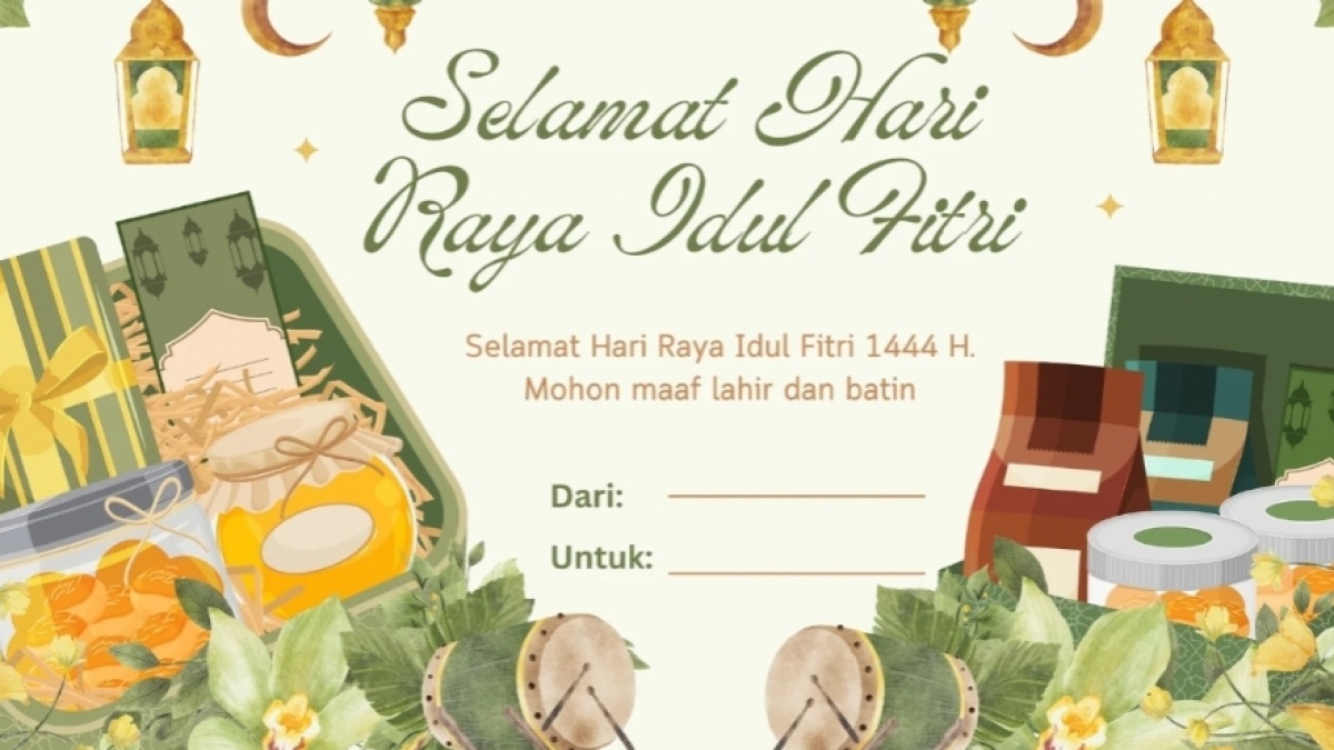40 Template Kartu Ucapan Idul Fitri Aesthetic Siap Print, Dapatkan Linkya Di Sini!