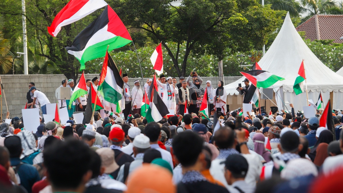 Ratusan Polisi Jaga Aksi Bela Palestina di Kedubes AS, Kapolres Jakpus Larang Anak Buah Bawa Senpi