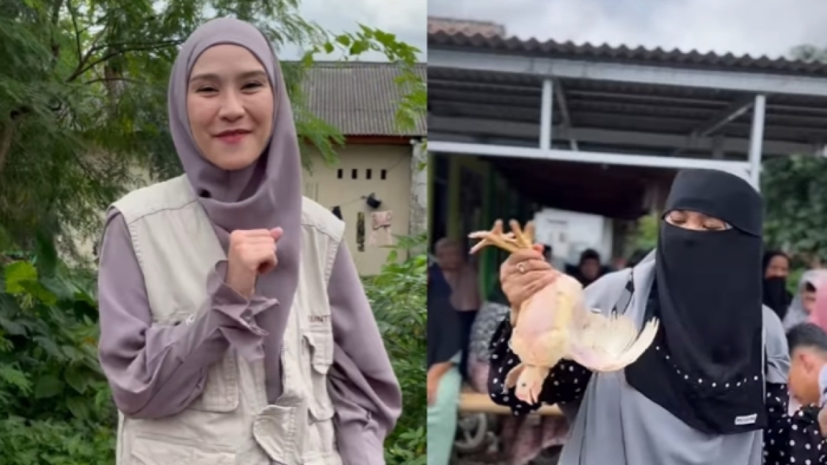 Penuh Kebahagiaan! 7 Potret Zaskia Adya Mecca Bagi-Bagi Ayam Hidup untuk Lebaran