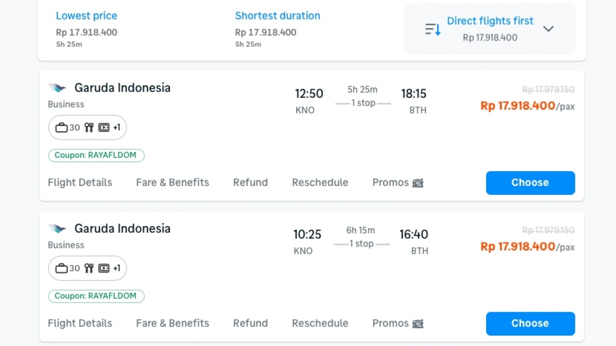 Harga Tiket Pesawat Medan-Batam Nyaris Rp18 Juta Sekali Penerbangan