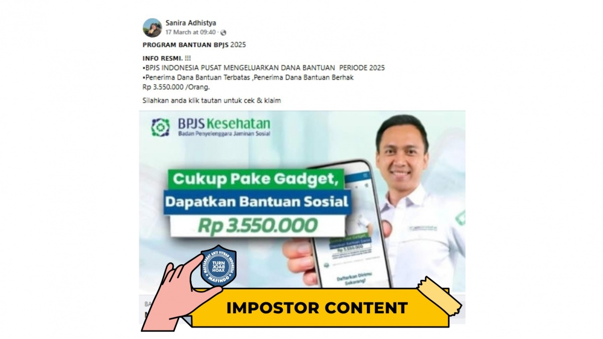CEK FAKTA: Klaim Bantuan Dana Rp 3,5 Juta dari BPJS Kesehatan