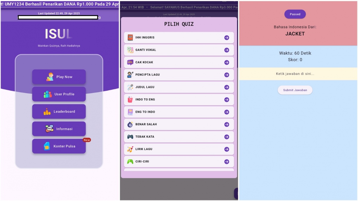 Review ISUL Main Quiz Hoki: Game Penghasil Uang Menarik, Banyak Iklan