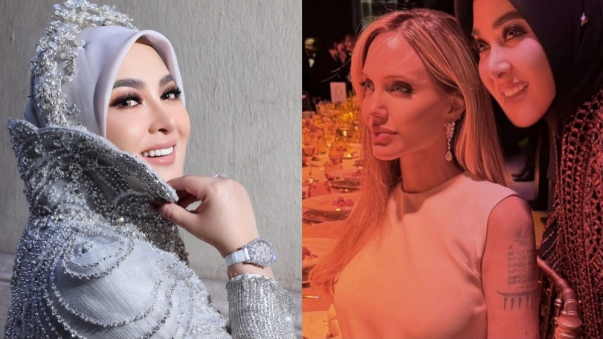 Bukan Dinner Satu Meja, Beredar Video Syahrini Antre Foto Bareng Angelina Jolie