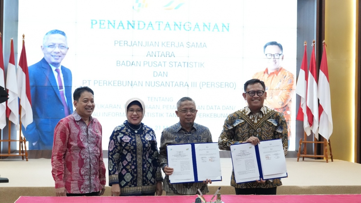 BPS dan PTPN III Sinergi Data Perkebunan, Dorong Ekspor dan Ketahanan Ekonomi