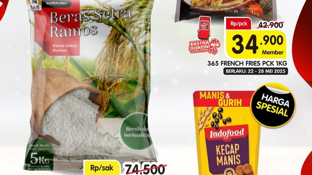 Promo Superindo Hari Ini 28 Mei 2025, Beras Premium Cuma 13 Ribuan Per Kilogram