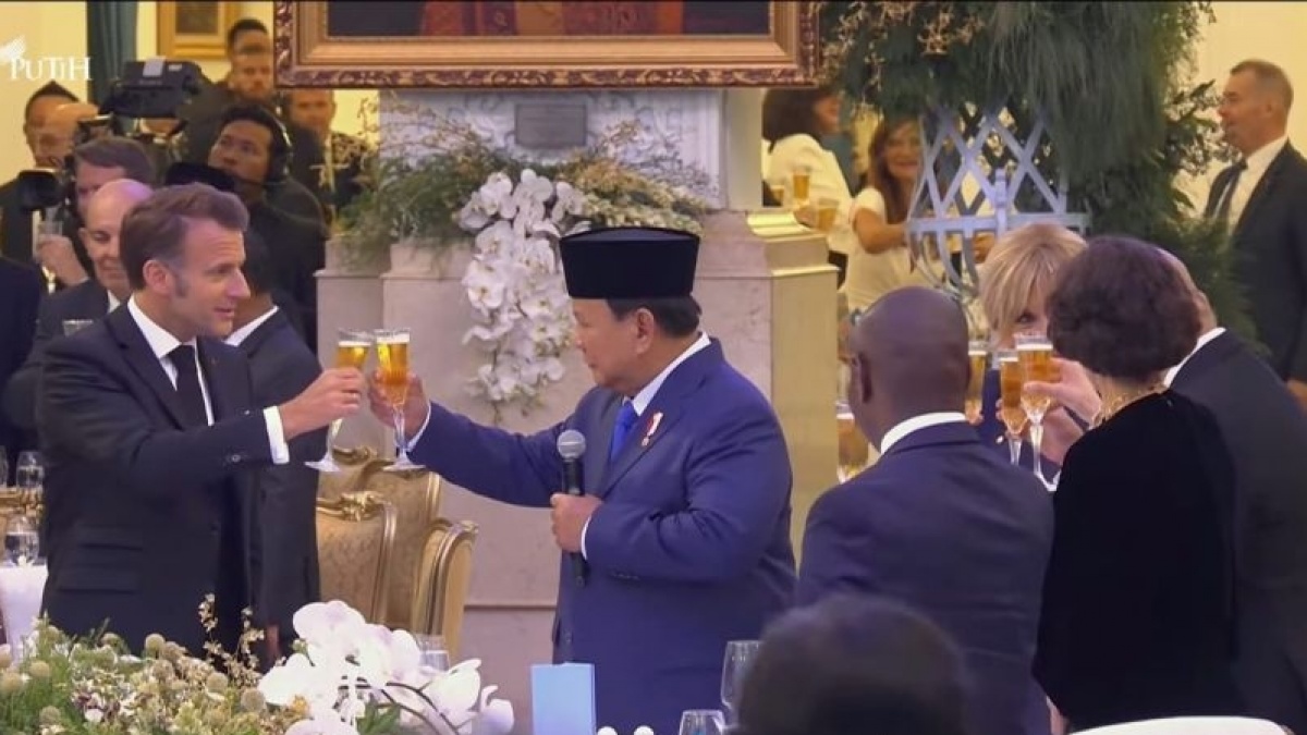 Heboh Prabowo Disebut Ngebir saat Gala Dinner Bareng Macron, Istana: Itu Sari Apel