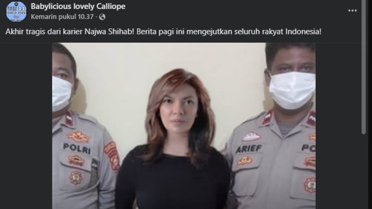 CEK FAKTA: Beredar Foto Najwa Shihab Ditangkap Polisi, Ini Fakta Sebenarnya