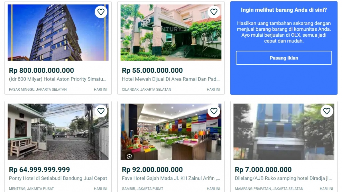 7 Daftar Hotel Dijual Lewat Situs Online, Cek Harganya di Sini