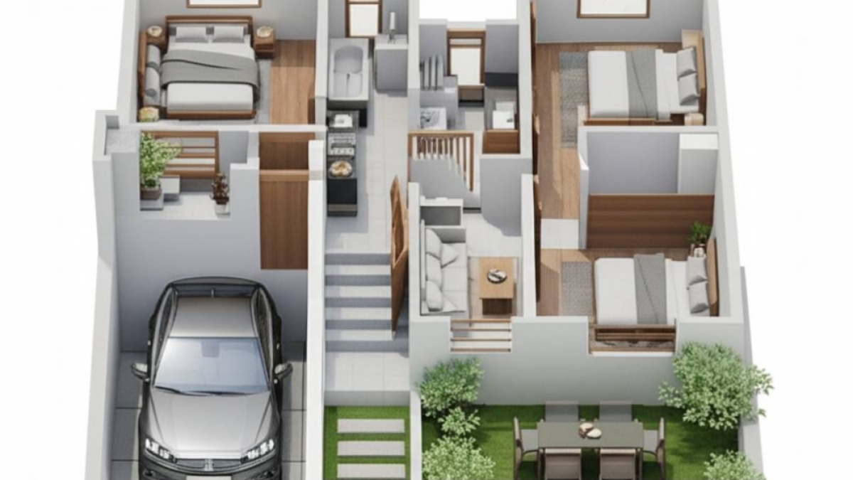 5 Rekomendasi Desain Rumah 6x10: 3 Kamar Tidur Nyaman Plus Garasi!