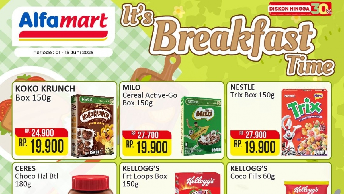 Promo Sarapan Hemat dari Alfamart, Produk Sereal Diskon Besar sampai 15 Juni 2025