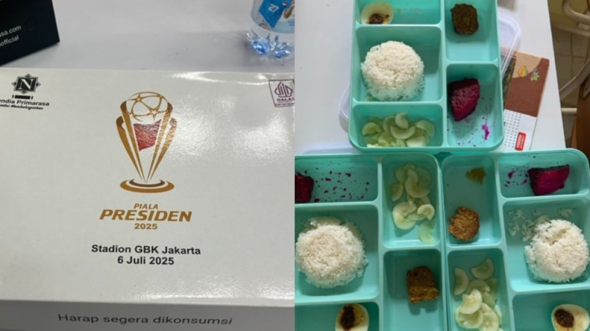 Heboh Nasi Kotak Piala Presiden 2025, Netizen Bandingkan Isi Menu MBG ke Jurnalis Inggris