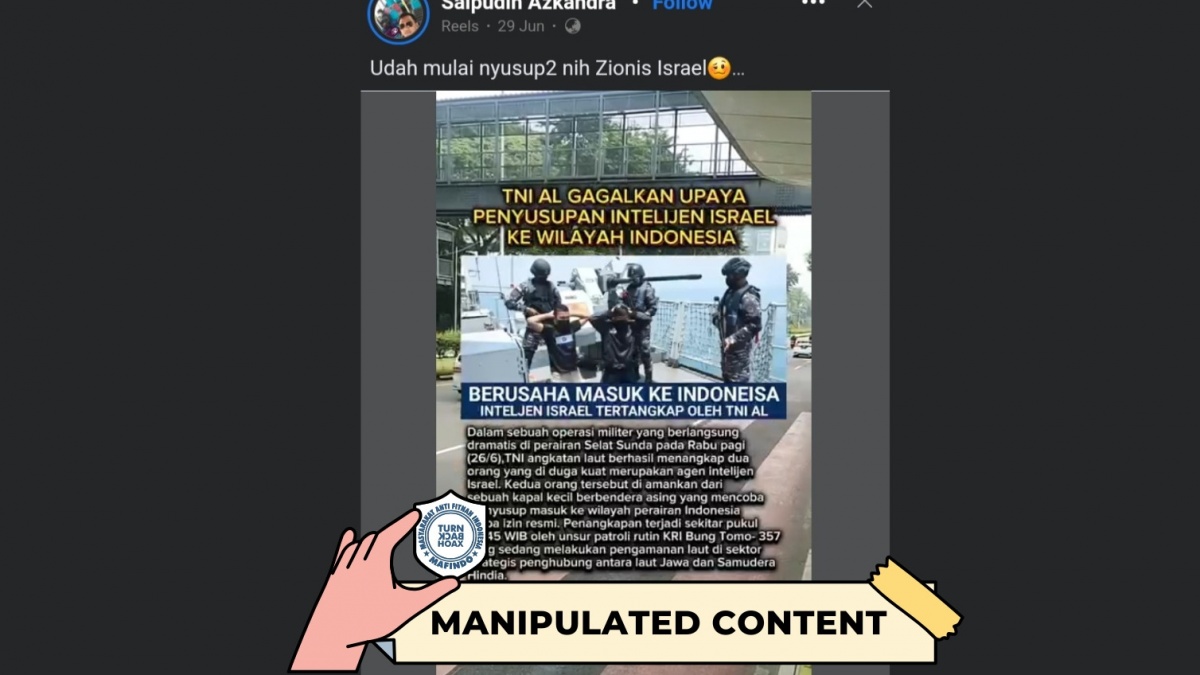 CEK FAKTA: Heboh TNI Tangkap Intelijen Israel di Selat Sunda, Benarkah?