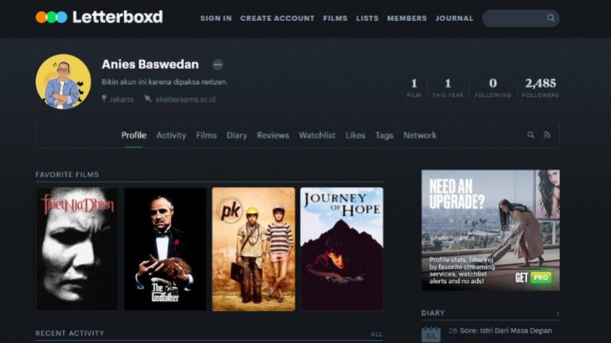 Mengenal Letterboxd, 'Medsos' Pecinta Film yang Kini Dipakai Anies Baswedan