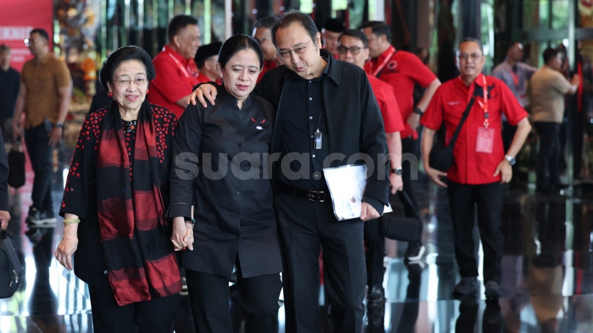 Momen Hangat Keluarga Megawati, Puan-Prananda Prabowo Berangkulan Warnai Bimtek PDIP di Bali