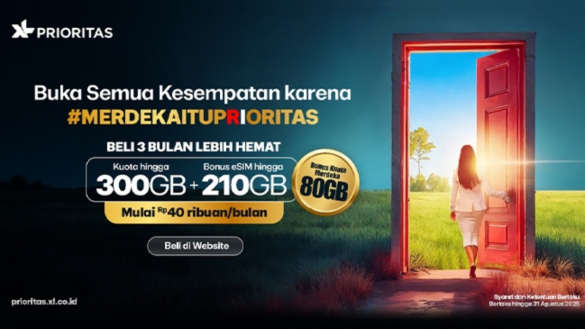 Merdeka dari Internet Lemot! XL PRIORITAS Kasih Bonus Kuota 80GB Buat Pelanggan Baru